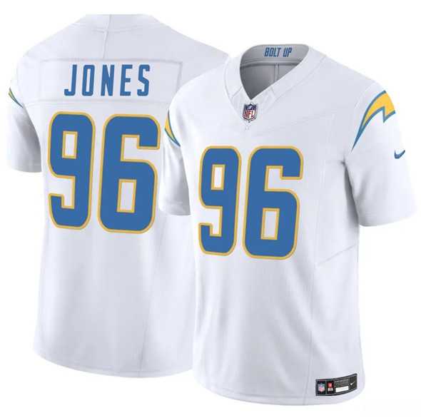 Men & Women & Youth Los Angeles Chargers #96 Naquan Jones White 2025 F.U.S.E. Vapor Limited Stitched Jersey